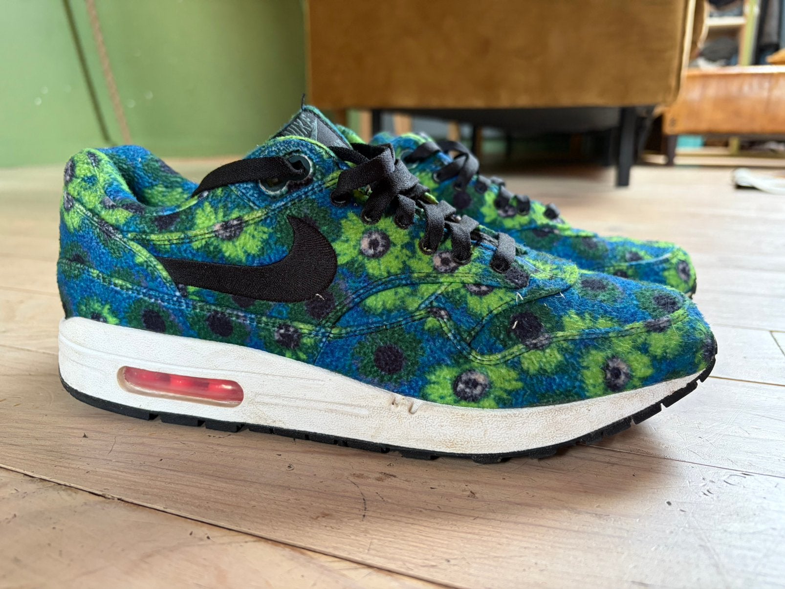 Nike Air Max 1 Premium SE "Floral Mowabb Volt 44.5, Ophalen of Verzenden, Zo goed als nieuw, Overige kleuren