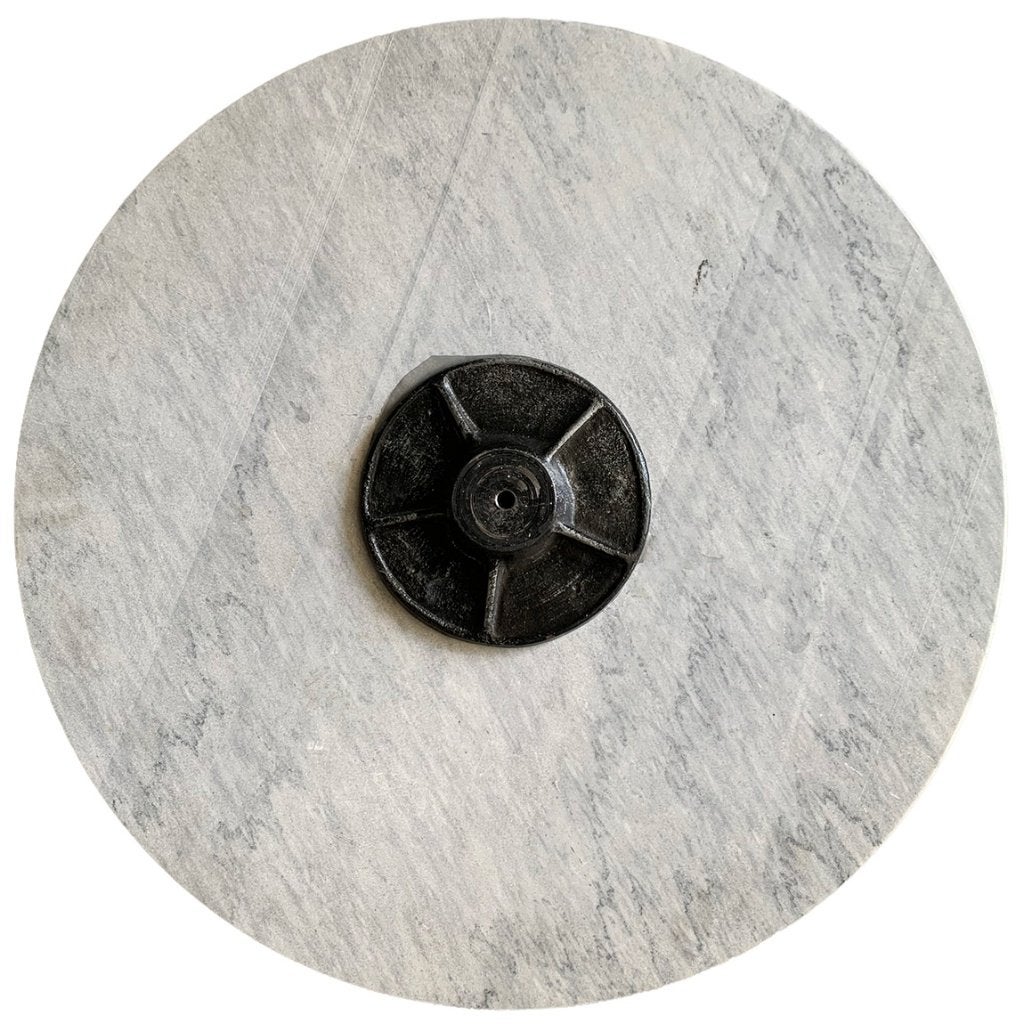 Tafelblad marmer rond 60 cm met bevestigingsplaat grijs, Ophalen of Verzenden, Nieuw