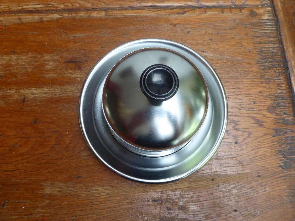 Vintage RVS botervloot met stolp Demeyere, Ophalen of Verzenden