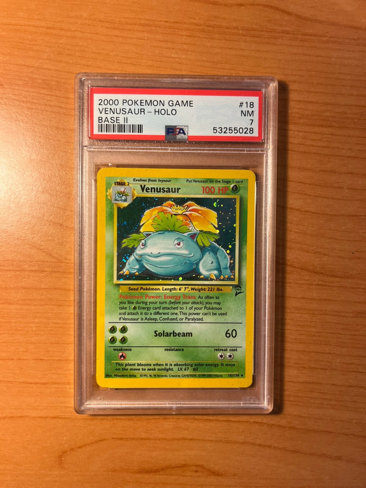 Venusaur Holo PSA 7 - Base Set 2 #18/130, Ophalen of Verzenden, Zo goed als nieuw