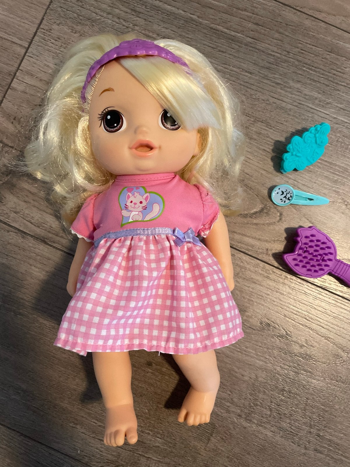 Baby pop die praat met accessoires, Ophalen, Gebruikt, Babypop