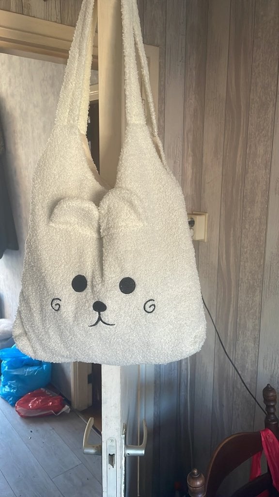 Nieuwe witte teddy schoudertas met berengezicht & oortjes, Sieraden, Tassen en Uiterlijk, Ophalen of Verzenden, Nieuw, Wit