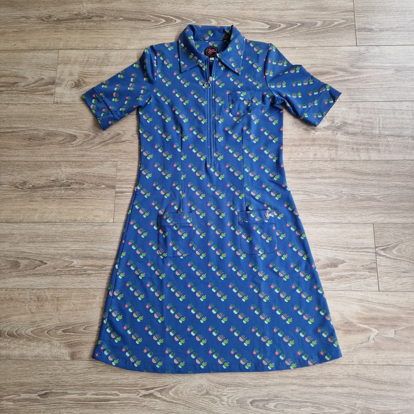 Tante Betsy cactus jurk maat Xl. Nieuw zonder prijskaartje., Kleding | Dames, Tante Betsy, Blauw, ., Maat 46/48 (XL) of groter