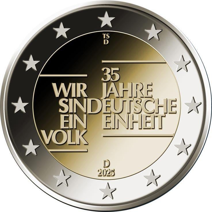 2 euro Duitsland 2025 - 35 jaar Duitse eenheid (UNC), Postzegels en Munten, Munten | Europa | Euromunten, Ophalen of Verzenden