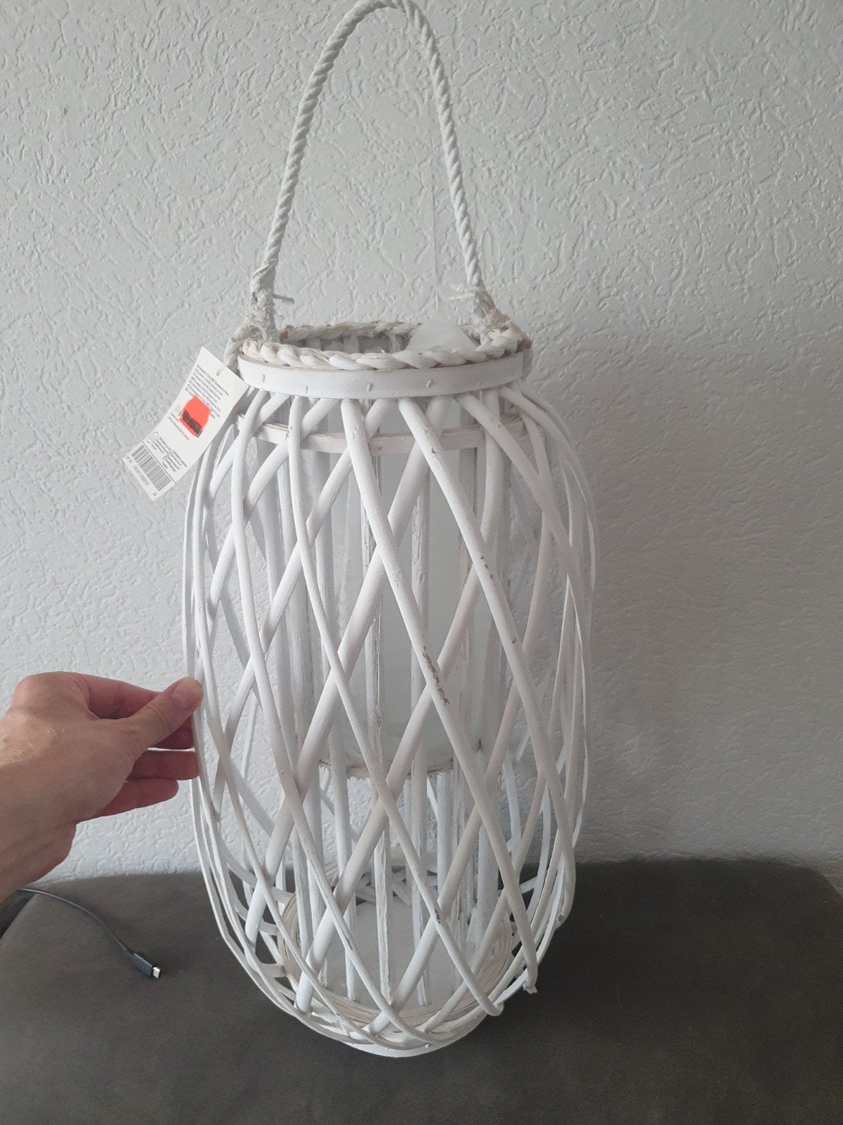 windlicht / lantaarn, nieuw, Ophalen of Verzenden, Nieuw, Wit, Natuurlijk materiaal