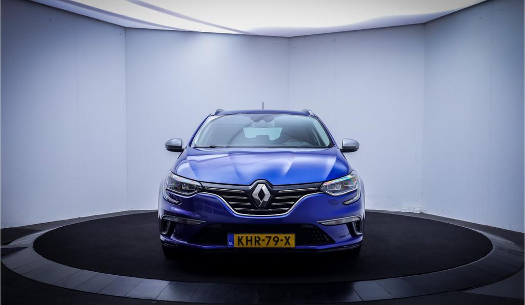 Renault Mégane Estate 1.3T 160Pk Aut. GT-Line IRON BLAUW |, Gebruikt, Zwart, 4 cilinders, Blauw