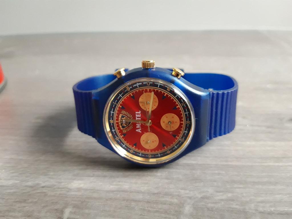 Amstel bier horloge incl blikje, Verzamelen, Biermerken, Ophalen of Verzenden, Gebruikt, Amstel