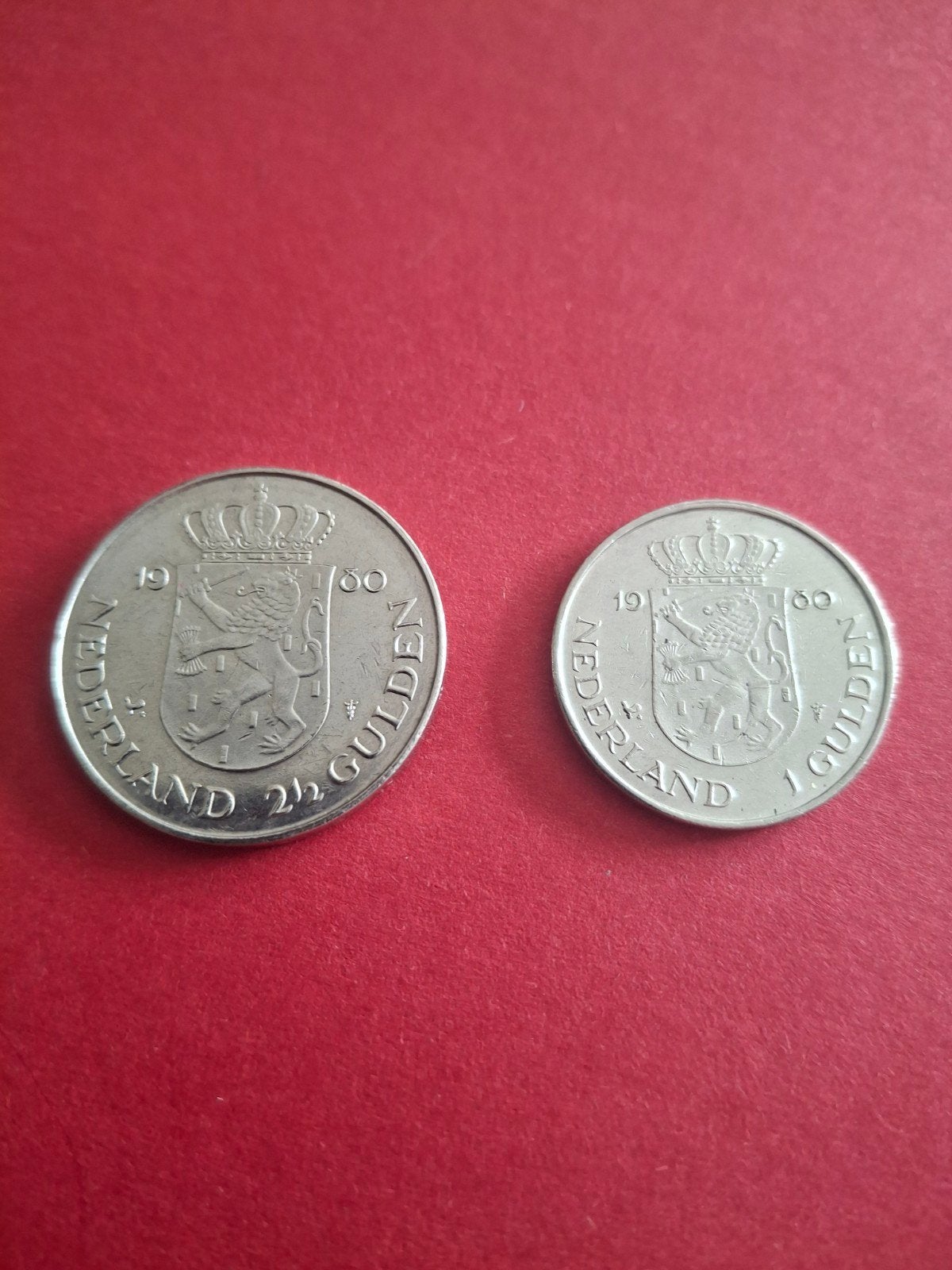 Setje van 2 gulden munten Beatrix 1980, Postzegels en Munten, Munten | Nederland, Ophalen of Verzenden, Koningin Beatrix, 2½ gulden