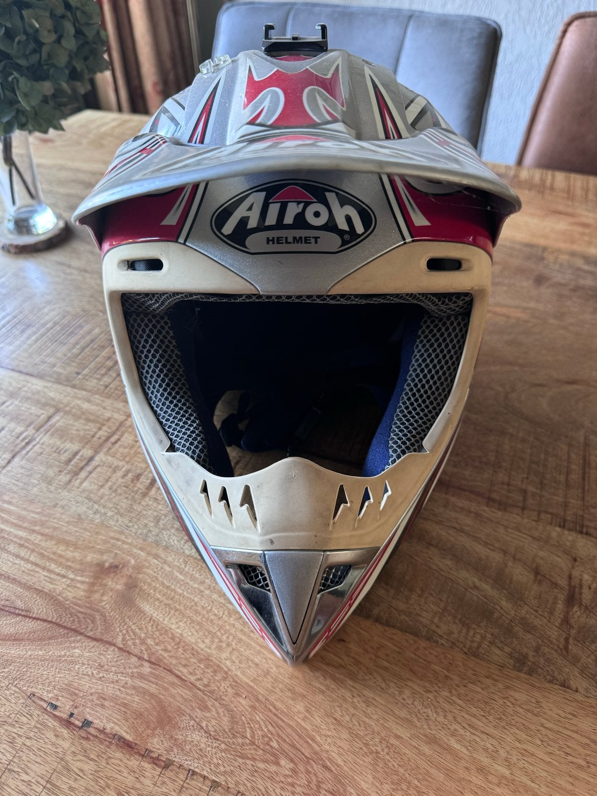 Airoh Offroadhelm - Maat XL (61) - Zilver/Rood, XL, Ophalen of Verzenden, Tweedehands, Heren