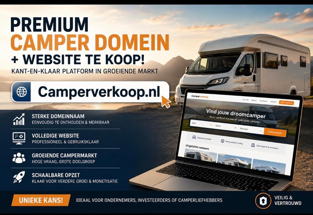 TE KOOP: Premium camper domeinnaam + website (leadgenerator)
