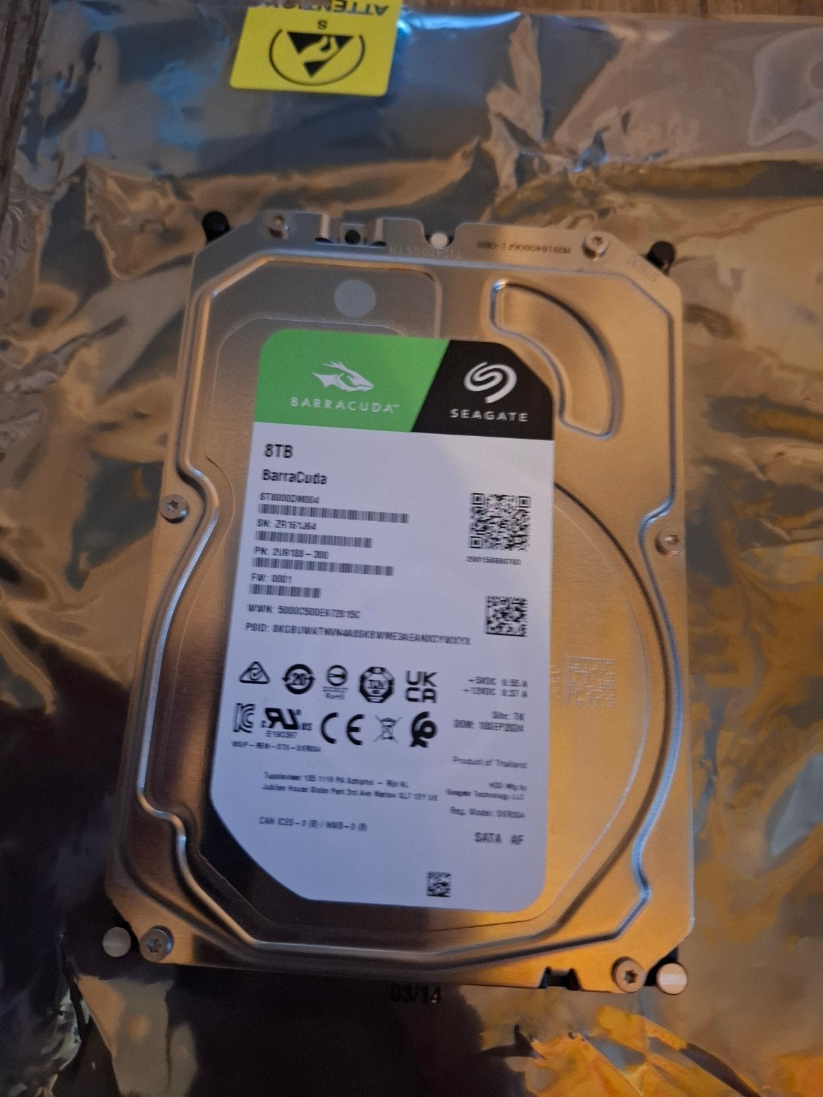 8TB Seagate Barracuda HDD zgan ST8000DM004, Computers en Software, Harde schijven, Intern, 8TB, Ophalen of Verzenden, Zo goed als nieuw