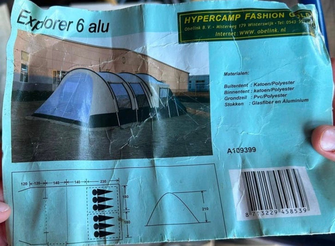 Hypercamp 6 pers tunneltent explorer, Ophalen, Gebruikt, Tot en met 6