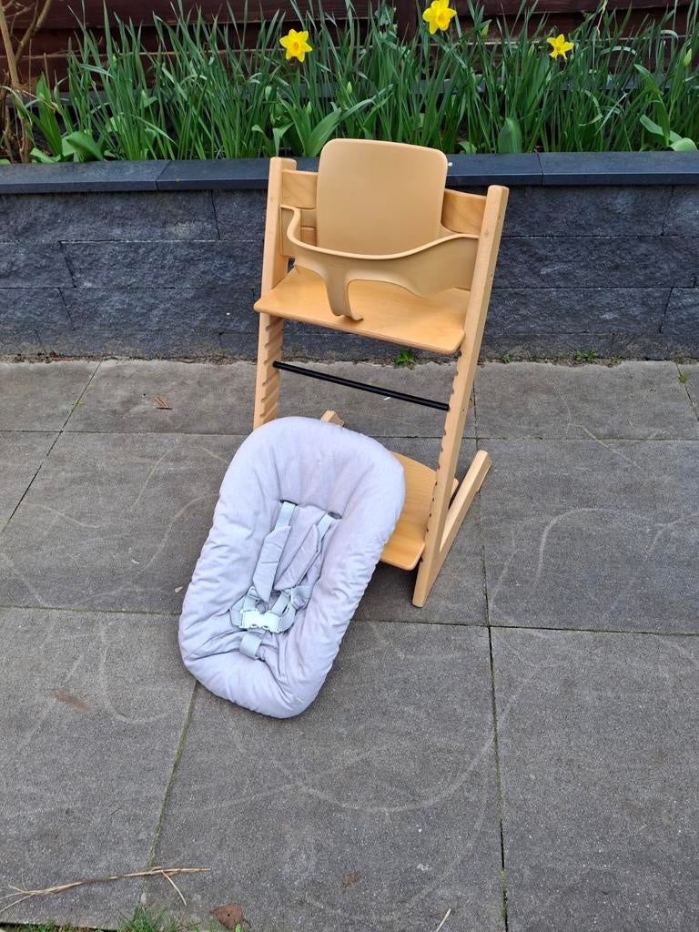 Stokke Tripp Trapp kinderstoel, met newbornset en babyset, Kinderen en Baby's, Kinderstoelen, Ophalen, Gebruikt, Meegroeistoel