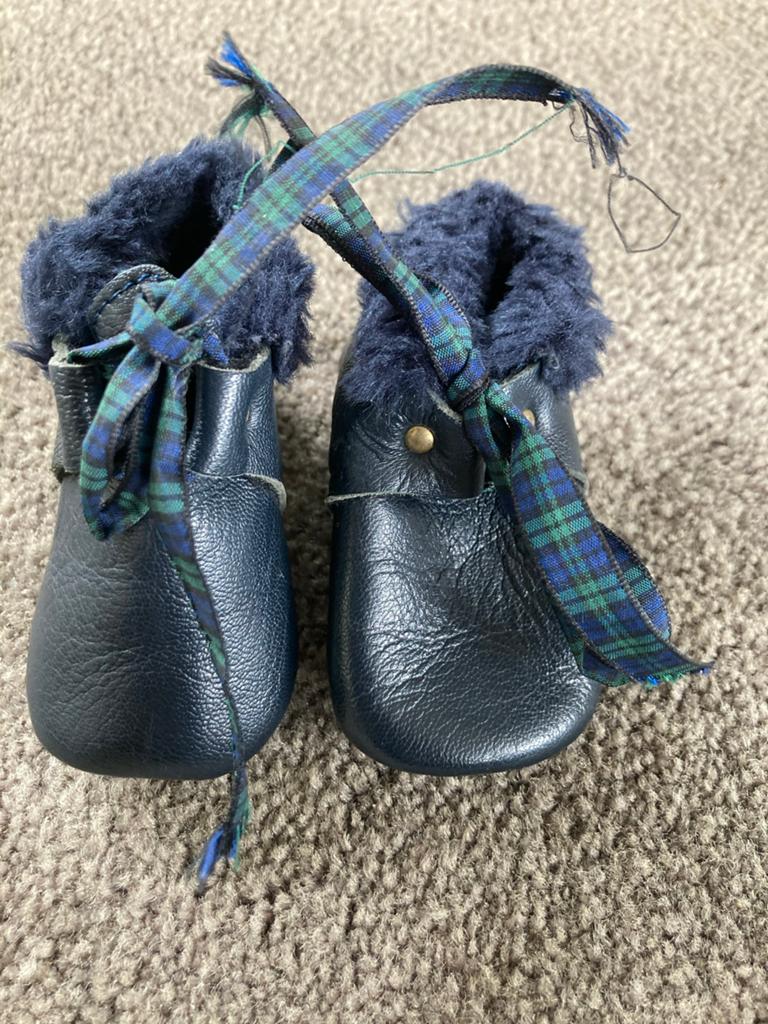 Leren babyslofjes, Kinderen en Baby's, Babykleding | Schoentjes en Sokjes, Ophalen of Verzenden, Zo goed als nieuw, Meisje, Schoentjes