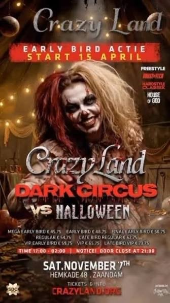 Te koop 4 VIP kaarten voor Crazyland Dark Circus, Tickets en Kaartjes, Drie personen of meer