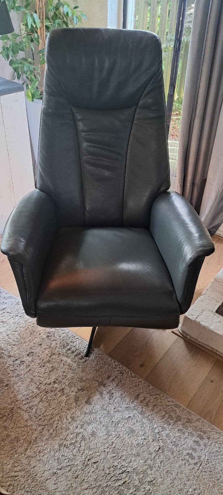 Leren Fauteuil, Huis en Inrichting, Fauteuils, Ophalen, Gebruikt, 50 tot 75 cm, Leer