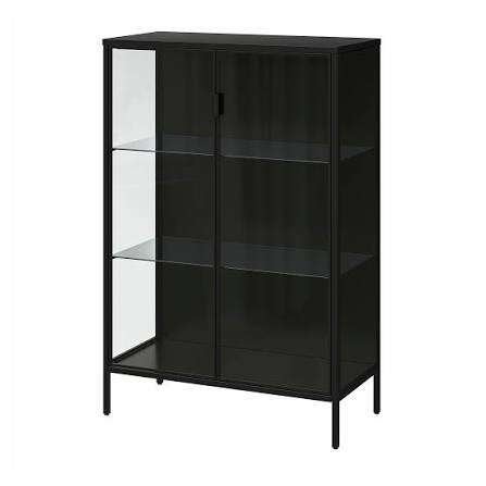 Vitrinekast zwart Ikea Rudsta, Ophalen, 100 tot 150 cm, 50 tot 100 cm, Zo goed als nieuw