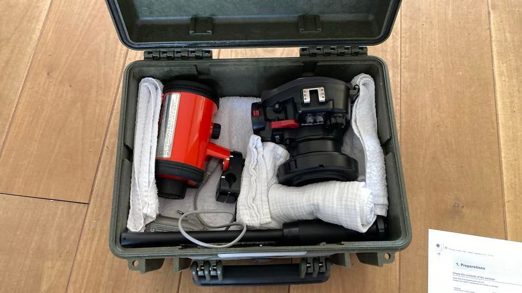 Olympus onderwaterhuis compleet, Ophalen of Verzenden, Gebruikt, Minder dan 10 meter, Complete set