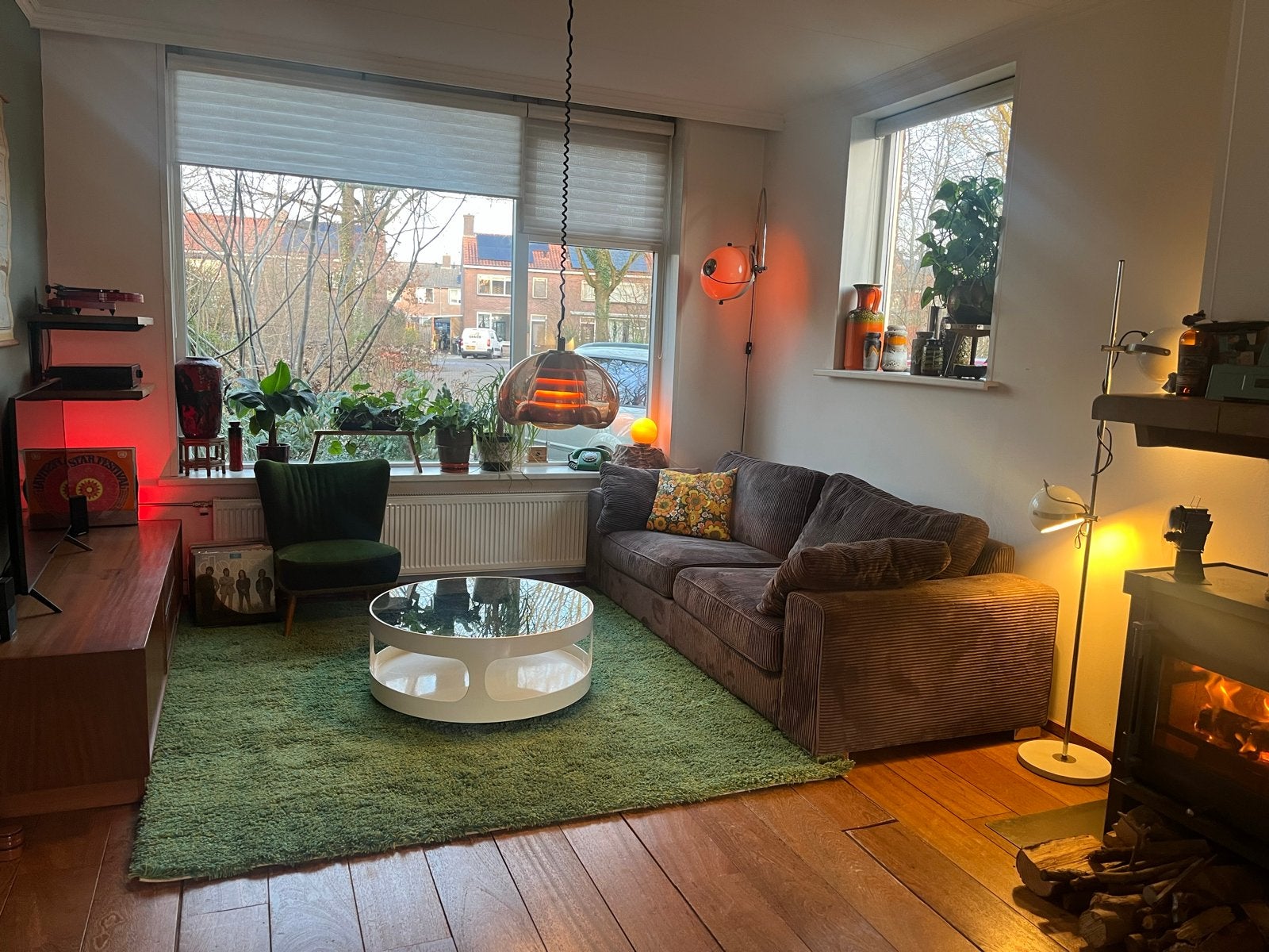 Hoogpolig groen wollen tapijt 2.30 x 2.05, Ophalen, ., Zo goed als nieuw, 200 cm of meer