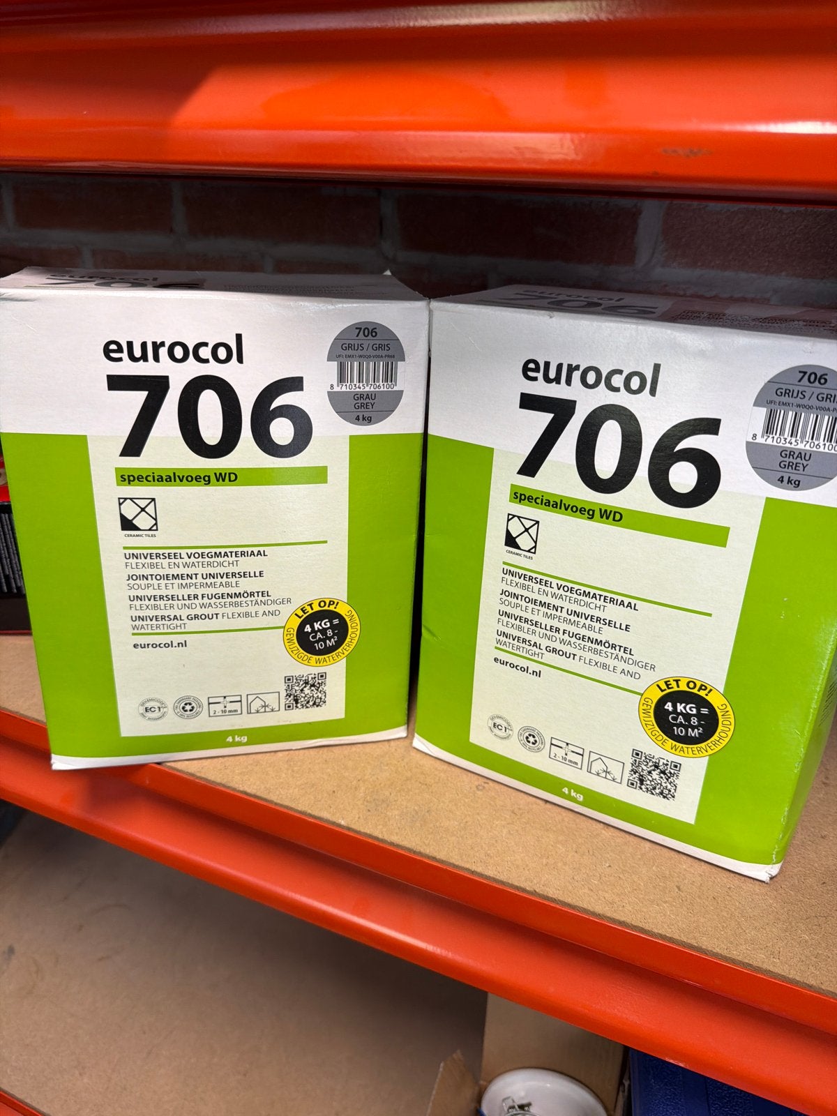 Nieuwe Eurocol 706 Grijs Voegmortel (4 kg), Ophalen of Verzenden, Nieuw, Overige typen