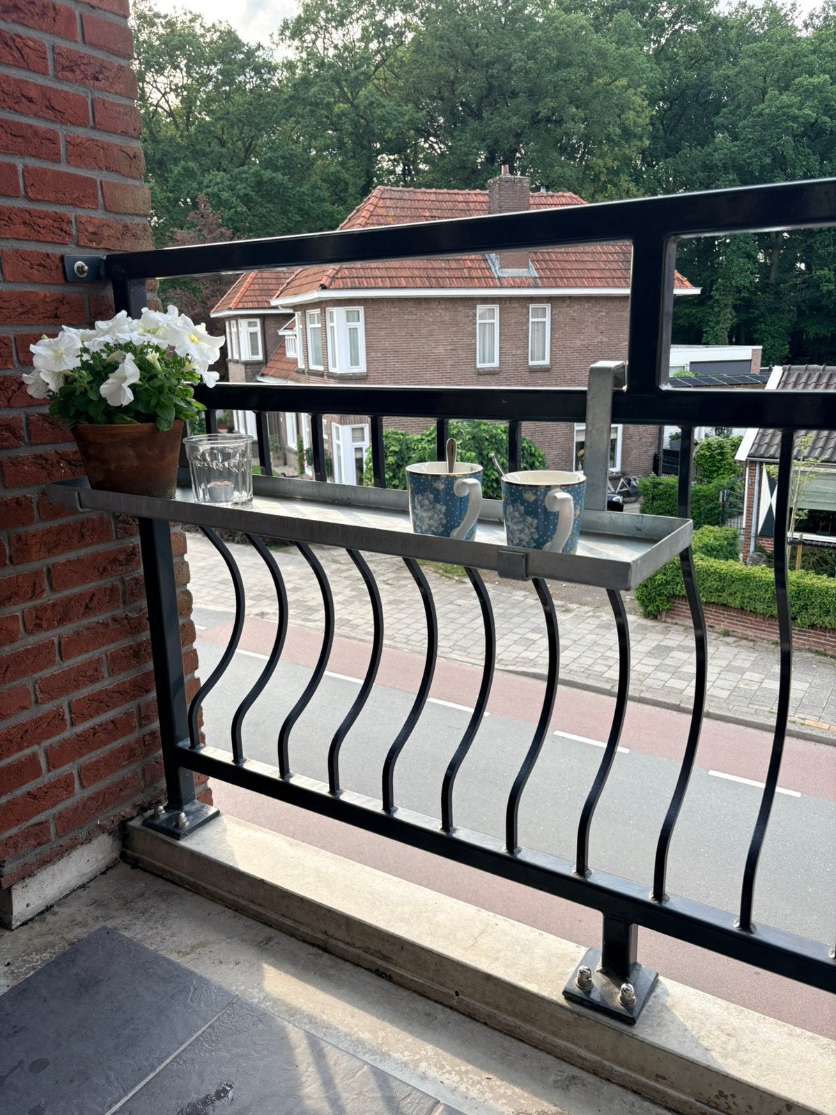 Ijzeren balkontafel, Tuin en Terras, Ophalen of Verzenden, Gebruikt, Rechthoekig, Metaal