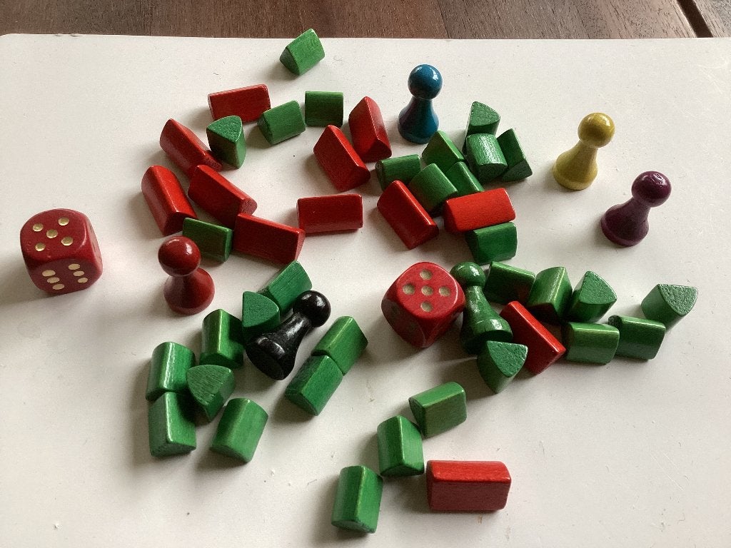 Monopoly onderdelen hout, Ophalen of Verzenden