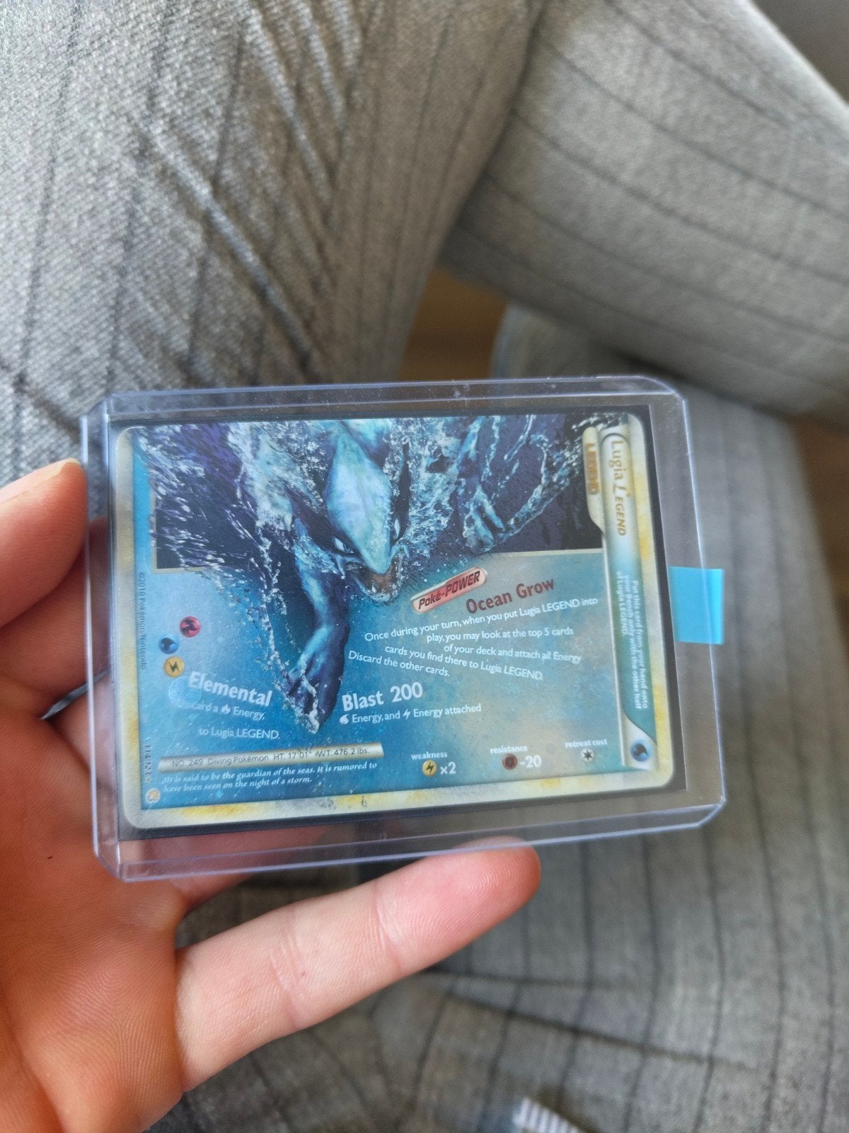 Lugia Legend HS114 Pokémon Kaart - Zeldzaam en Foil, Ophalen of Verzenden, Zo goed als nieuw, Losse kaart, Foil