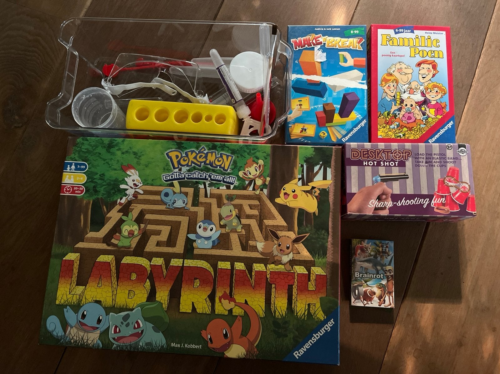 Spellenpakket: Pokémon Labyrinth, Familie Poen, Make 'n Brea, Hobby en Vrije tijd, Gezelschapsspellen | Bordspellen, Een of twee spelers