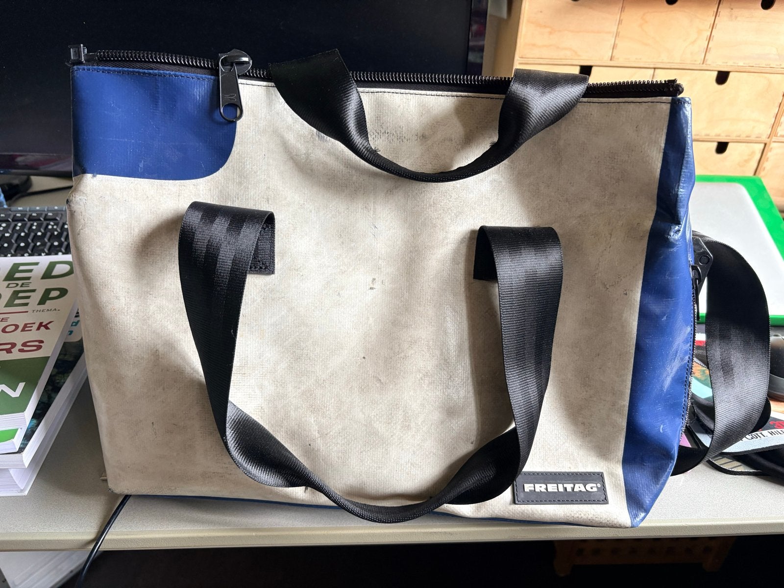 Freitag Freewaybag F45 - Unieke Handtas/Schoudertas, Ophalen of Verzenden, Gebruikt, Blauw, Handtas
