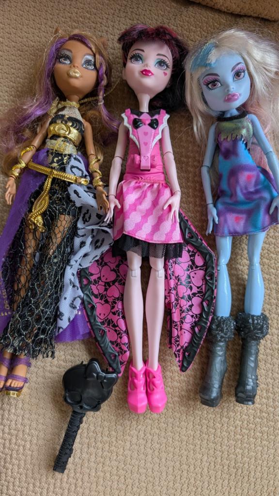 Monster High- Draculaura, Clawdeen Wolf, Abbey, Ophalen of Verzenden, Gebruikt, Overige typen