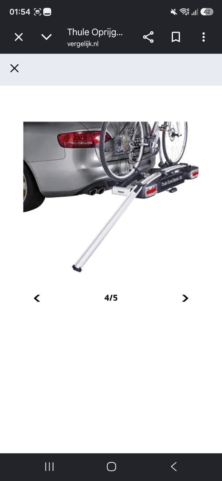 Thule Opritgoot voor fietsendrager 9152, Ophalen of Verzenden, Zo goed als nieuw, Fietsendrager-accessoire