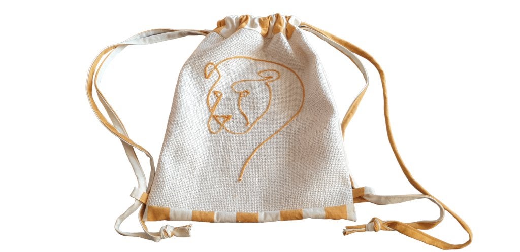 Rugtas met geborduurde leeuwenkop handgemaakt Nieuw, Sieraden, Tassen en Uiterlijk, Overige merken, -, -, Nieuw