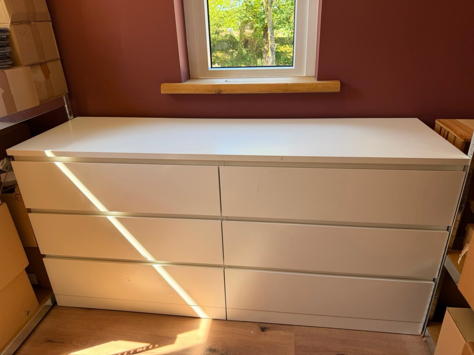 Ikea Malm kast 6 lades Wit 160cm, Huis en Inrichting, Kasten | Ladekasten, Ophalen, 5 laden of meer, 150 tot 200 cm, Zo goed als nieuw