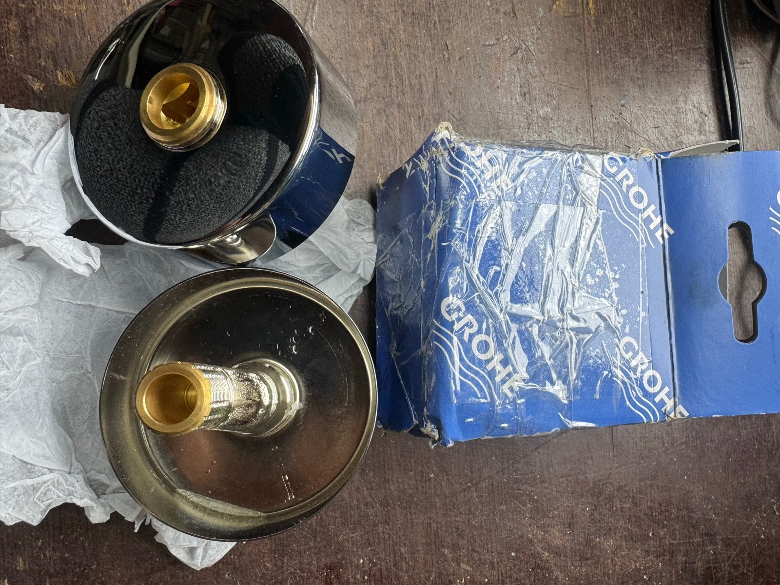 Grohe S-koppelingen met rozetten - Nieuw in doos, Ophalen of Verzenden, Nieuw, Chroom, Kraan