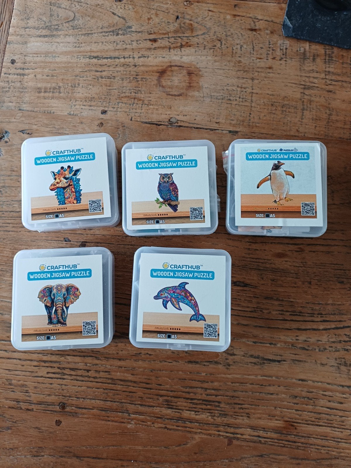 houten puzzels 2.50 per stuk, Ophalen of Verzenden, Minder dan 500 stukjes, Zo goed als nieuw