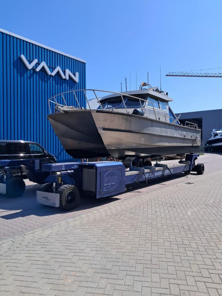 Zeewaardige Werkboot Alumax Catamaran 9.9 m, Watersport en Boten, Ophalen, Gebruikt, Overige typen, 10 tot 25 meter