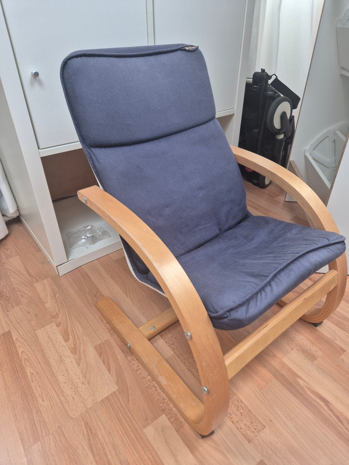 IKEA Kinderstoel POANG met blauw kussen, Ophalen, Gebruikt, Overige typen
