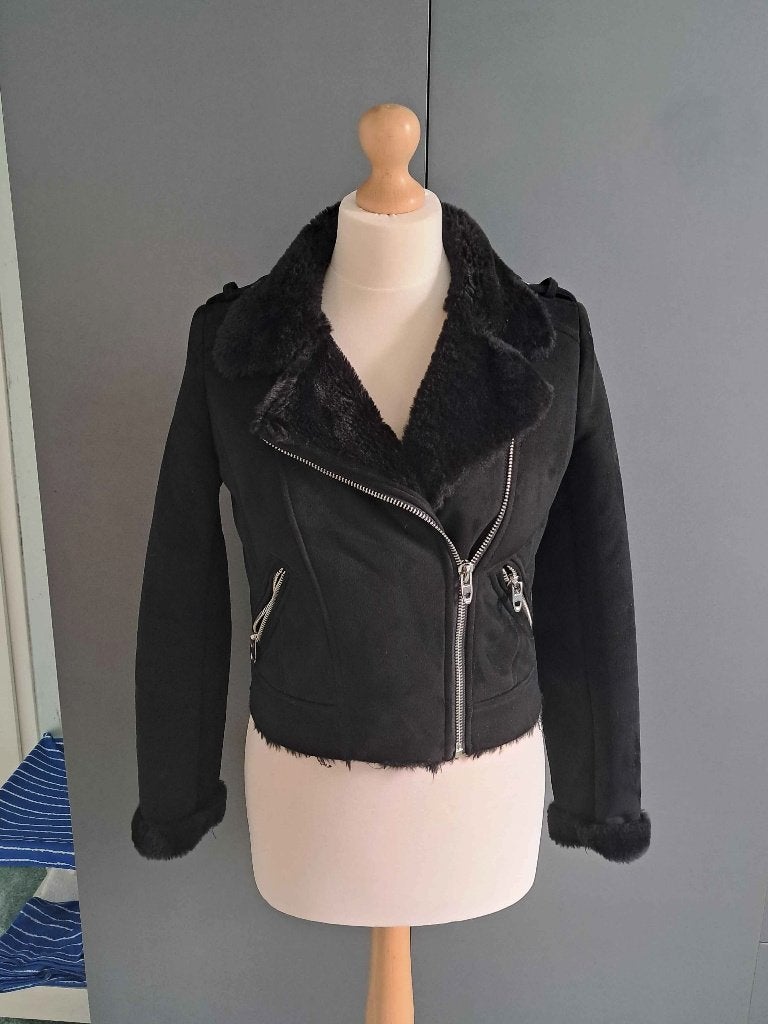 trf zwarte jas dames, Zwart, Ophalen of Verzenden, Zo goed als nieuw, Maat 34 (XS) of kleiner