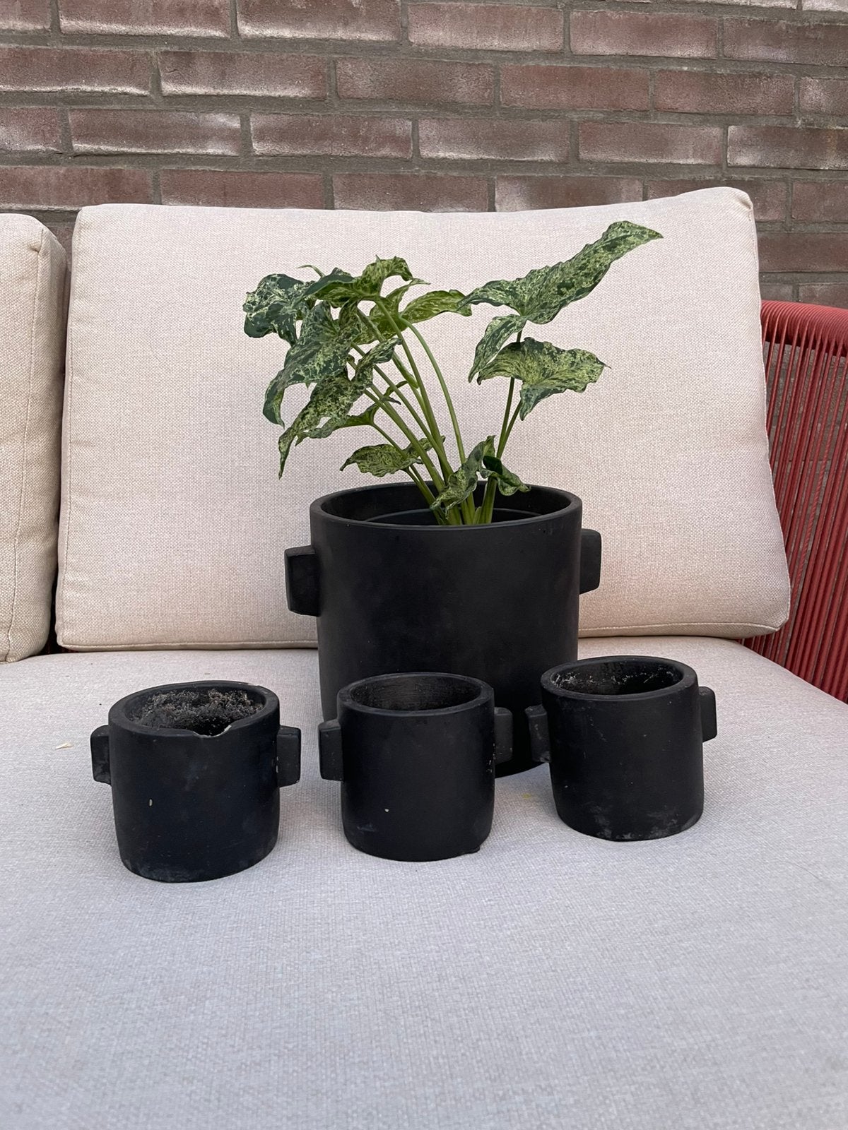 Set stenen plantenpotten 🪴, Ophalen, Gebruikt, Rond, Binnen