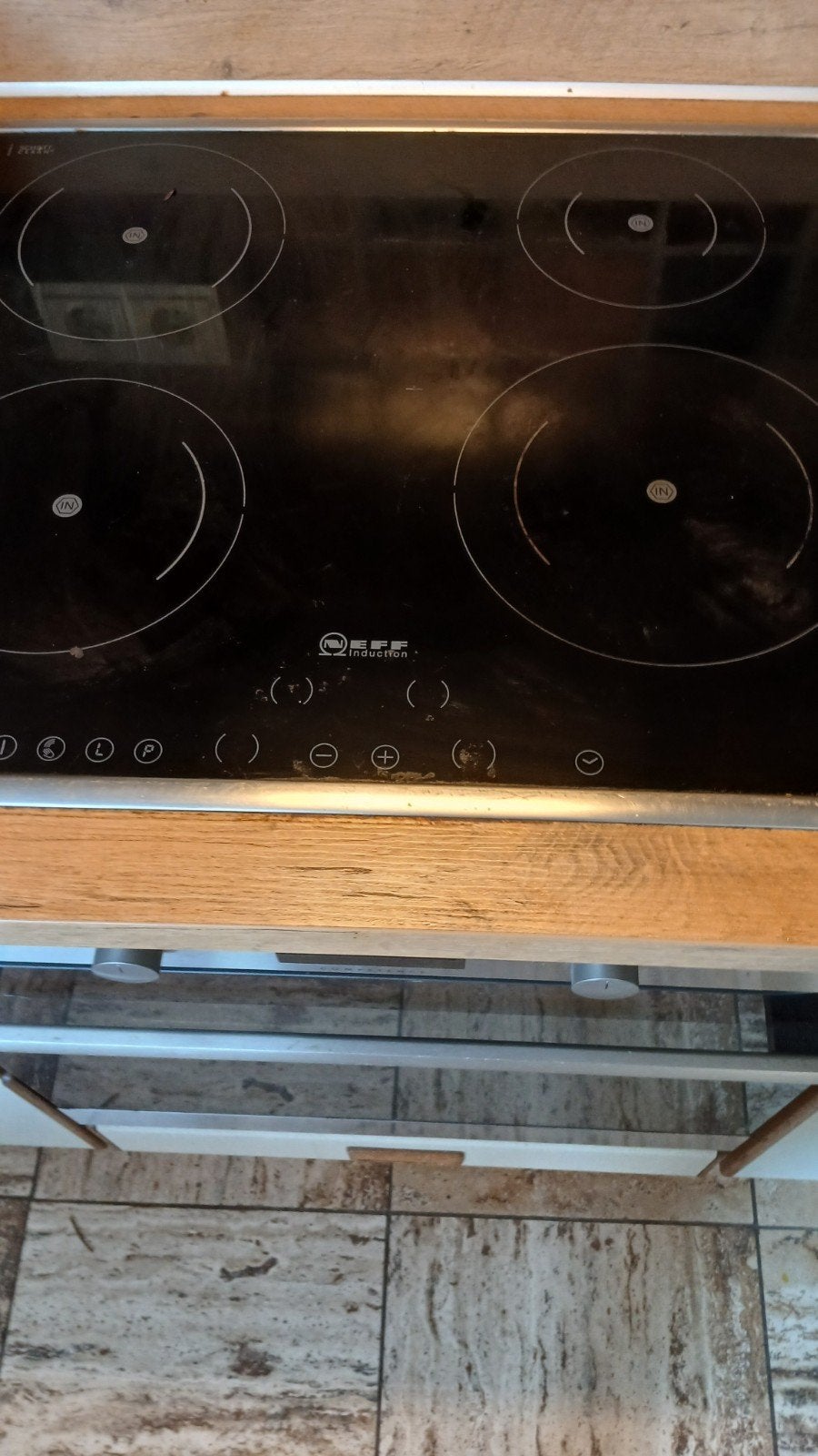 Inductiekookplaat 4-pit NEFF Schott. Ceran, Ophalen, Gebruikt, Minder dan 85 cm, 4 kookzones