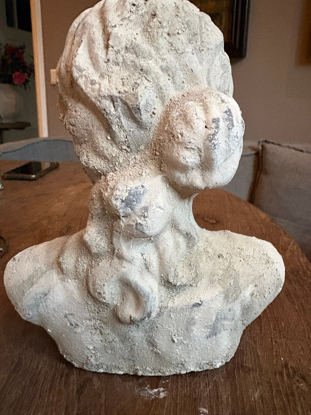 Betonnen buste van een vrouw, Antiek en Kunst, Ophalen, Weerbestendig, Buste, 20 - 50 cm