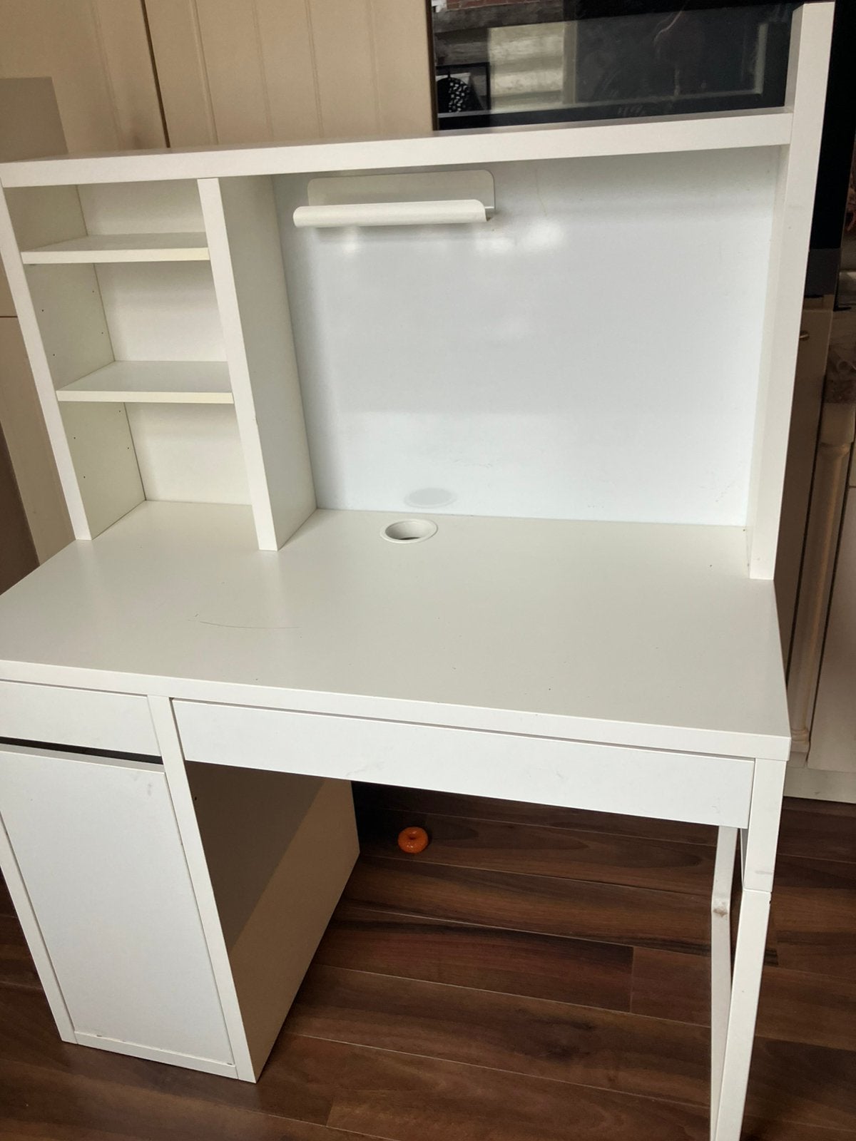 Ikea bureau Micke met opbouw deel., Ophalen, 105 cm, Gebruikt, Opzetstuk