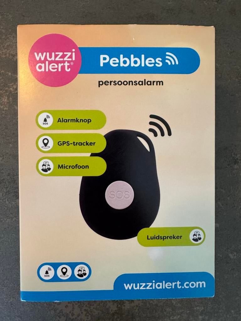 Wuzzi Alert Pebbles alarmknop Persoonsalarm met GPS-tracker, Ophalen, Zo goed als nieuw
