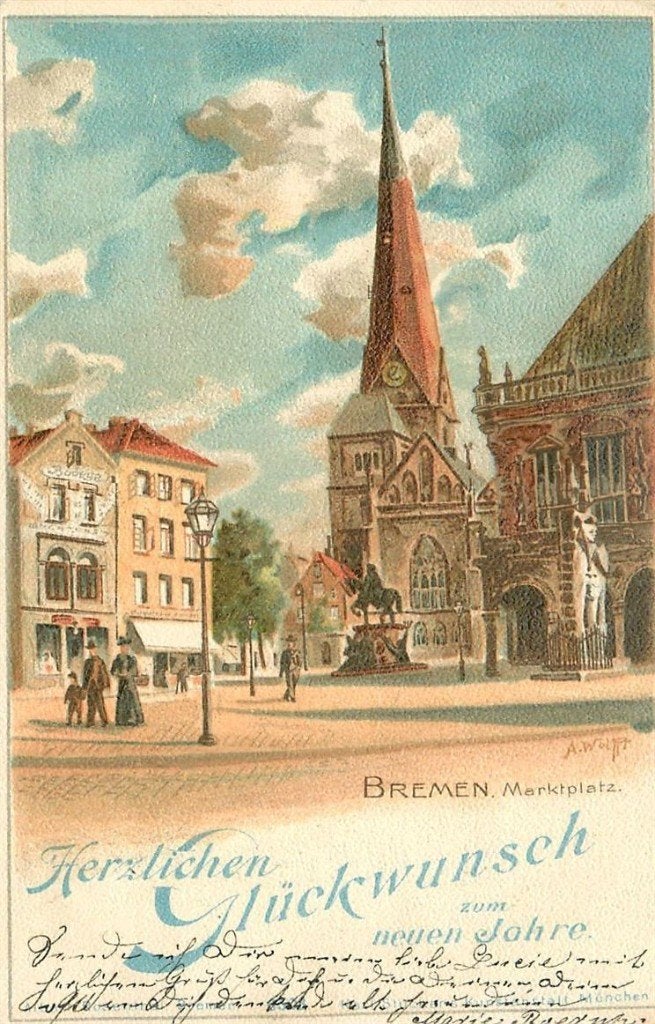 379-121-023 Bremen Marktplatz, Ophalen of Verzenden, Voor 1920, Duitsland