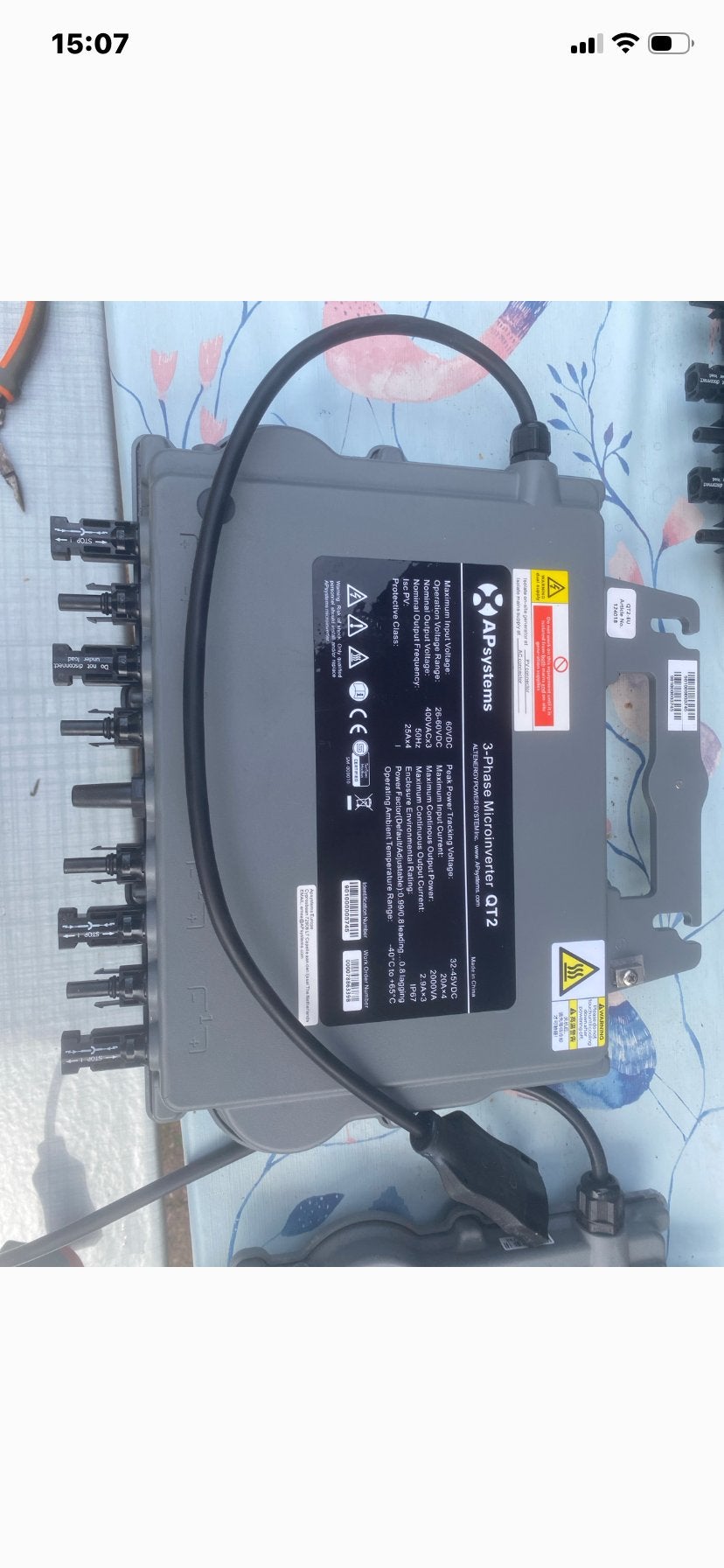 APS Micro Omvormer 5 st. QT2 3F +1 st. QS1 1F met bekabeling, Ophalen of Verzenden, Gebruikt, Overige typen, 200 wattpiek of meer
