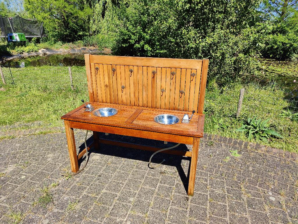 Houten modderkeuken - T.E.A.B., Kinderen en Baby's, Speelgoed | Speelkeukens, Ophalen, Gebruikt, Hout, Speelkeuken