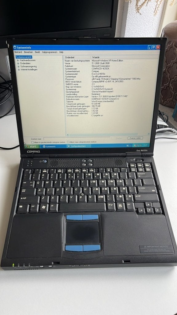 Compaq Evo N610c retro laptop Pentium 4-M 2 GHz Windows XP, Ophalen, Gebruikt, Qwerty, 14 inch
