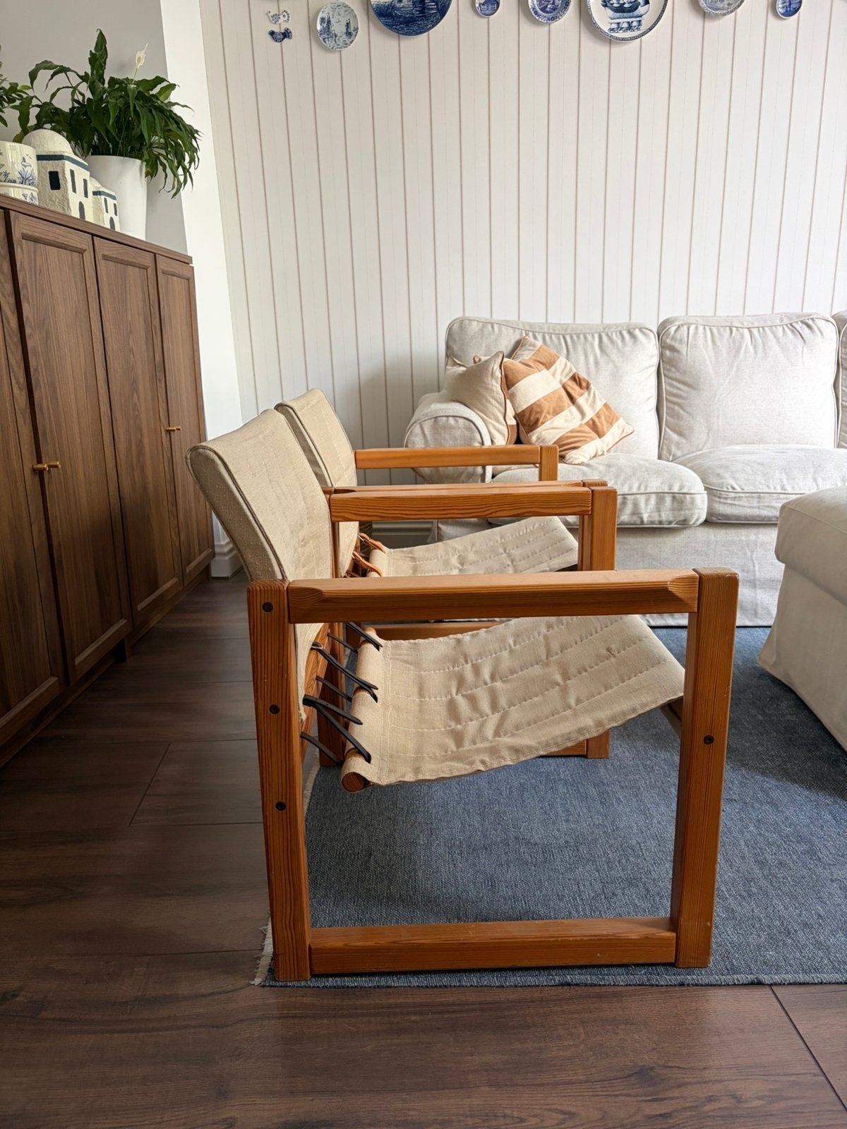 2 vintage houten fauteuils - IKEA Karin Mobring - retro, Ophalen, Hout, Gebruikt, Twee