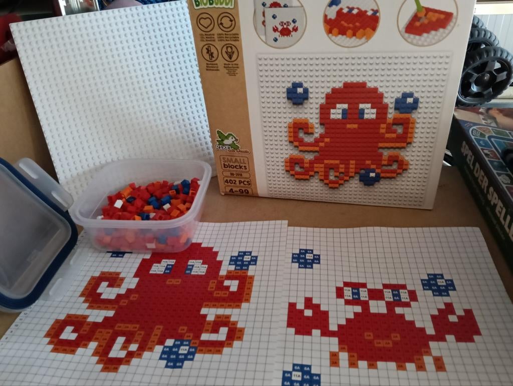 BioBuddi Pixel & Create Small Blocks - Octopus & Krab, Ophalen of Verzenden, Zo goed als nieuw, Overige merken