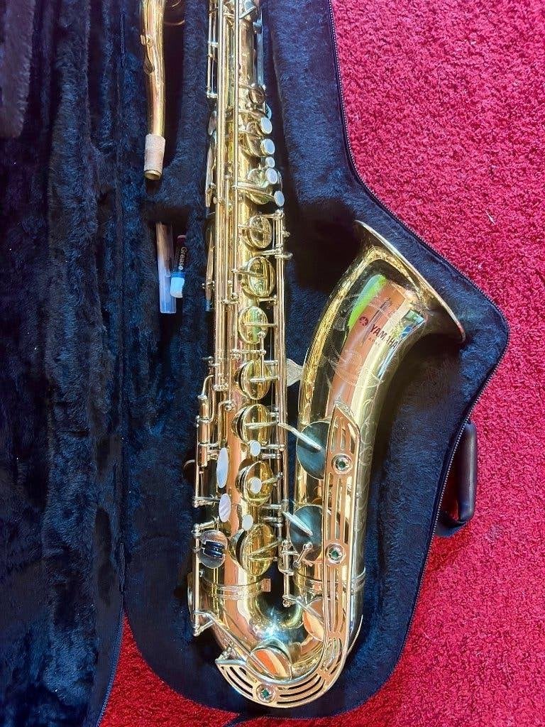 Yamaha Tenorsax YTS61 Purple Logo izgs, Ophalen, Gebruikt, Tenor, Met koffer